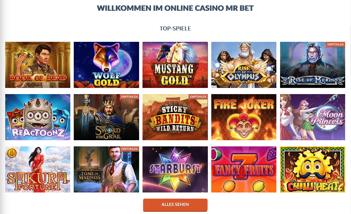Casino Mr Bet - nur lizenzierte Spiele